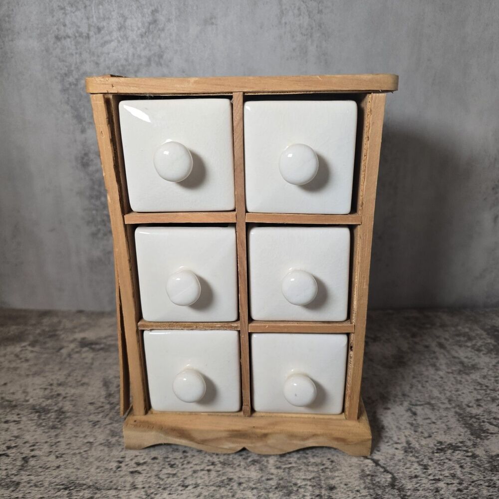 Taskets Renaissance White Trinket Jewelry Box Storage Chest Ceramic Drawers